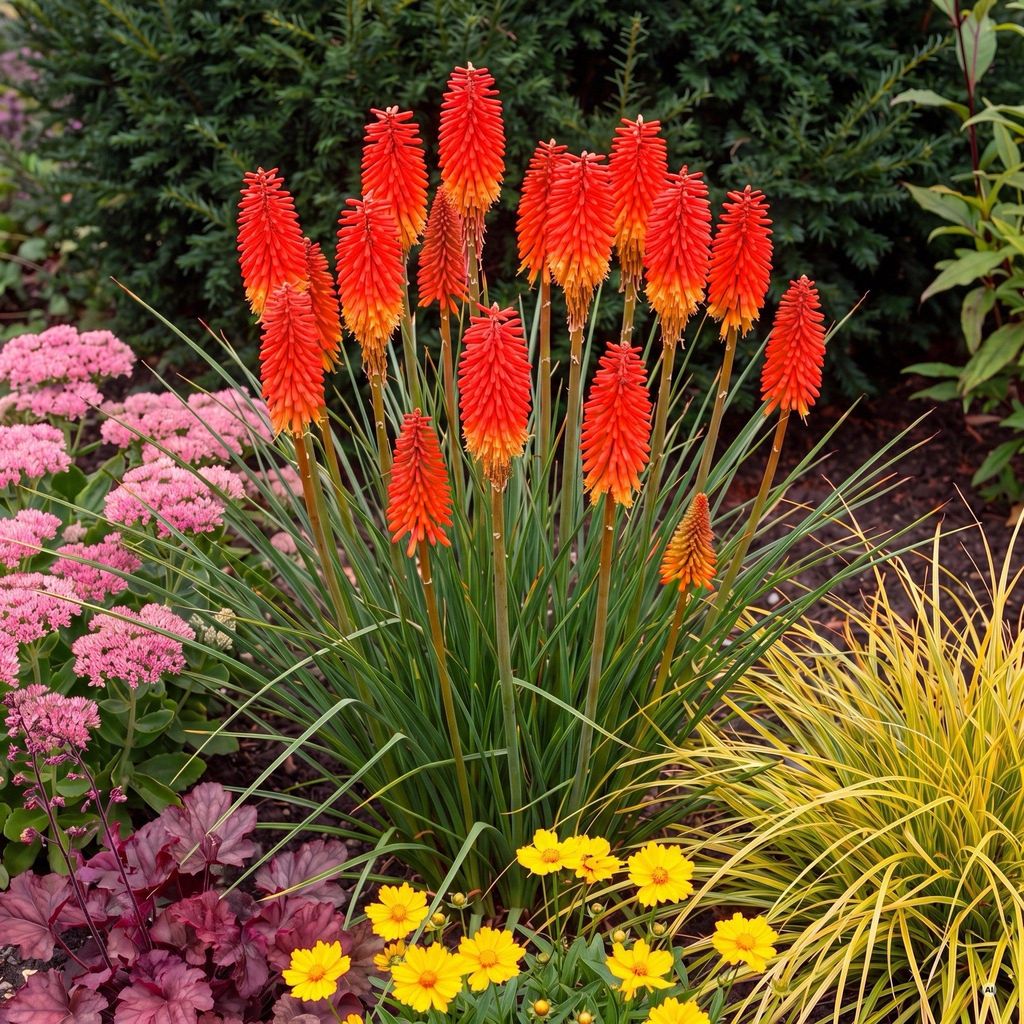 Stauden Gänge 3 x Kniphofia 'Papaya Popsicle' - Orangerote Produktbild 