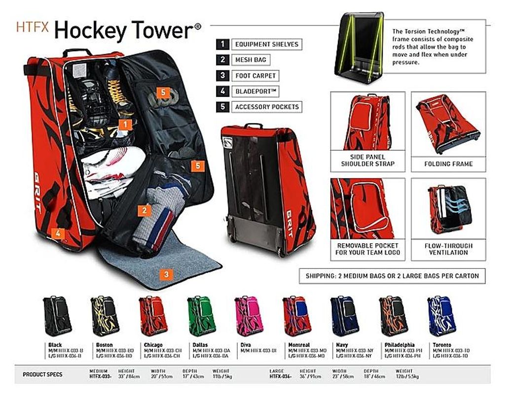 Grit HTFX Hockey Tower 36" Equipment Bag Produktbild 