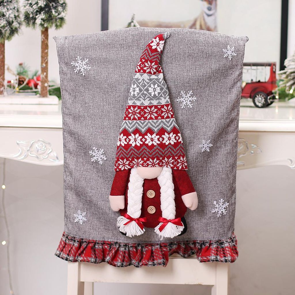 Mingguan neues Produkt Weihnachtsszenen-Layout Requisiten Cartoon dreidimensionales Paar gesichtsloser Puppenstuhlbezug Puppenstuhlbezug H-YT77 Dam...