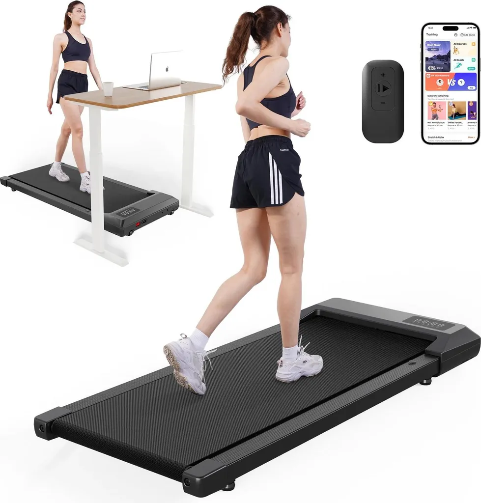 Tapis de course Walking Pad BA06 - 2 en 1 sous bureau - 39x90cm - Noir