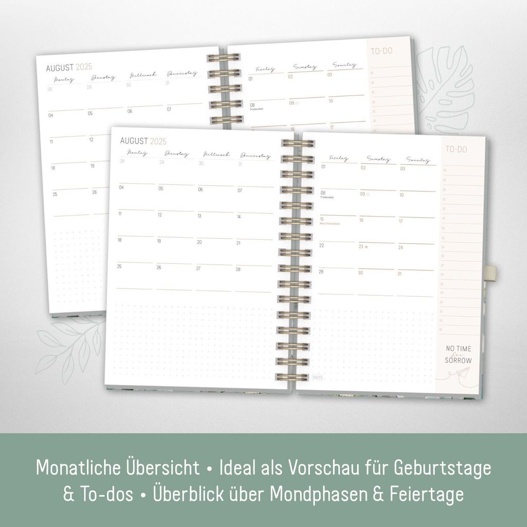 Lieblings-Timer Deluxe 2025 / Minty Leaves / Häfft-Verlag Produktbild 4