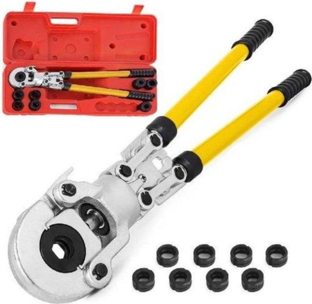 Rohrpresswerkzeug Multilayer-Maschine für Kompositrohre 16, 20, 25, 32 mm, 360° drehbarer Kopf, ergonomisch, 48x22x13 cm