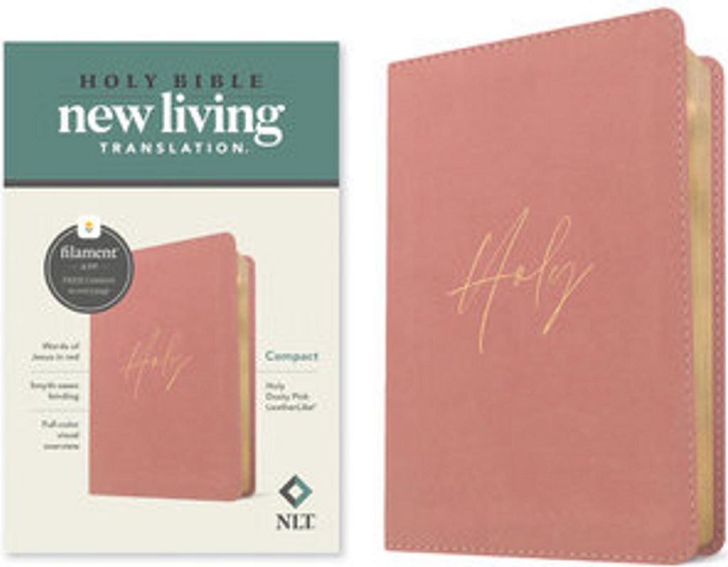 NLT Compact Bible, Filament Enabled (Leatherlike, Holy Dusty Pink, Red Letter)