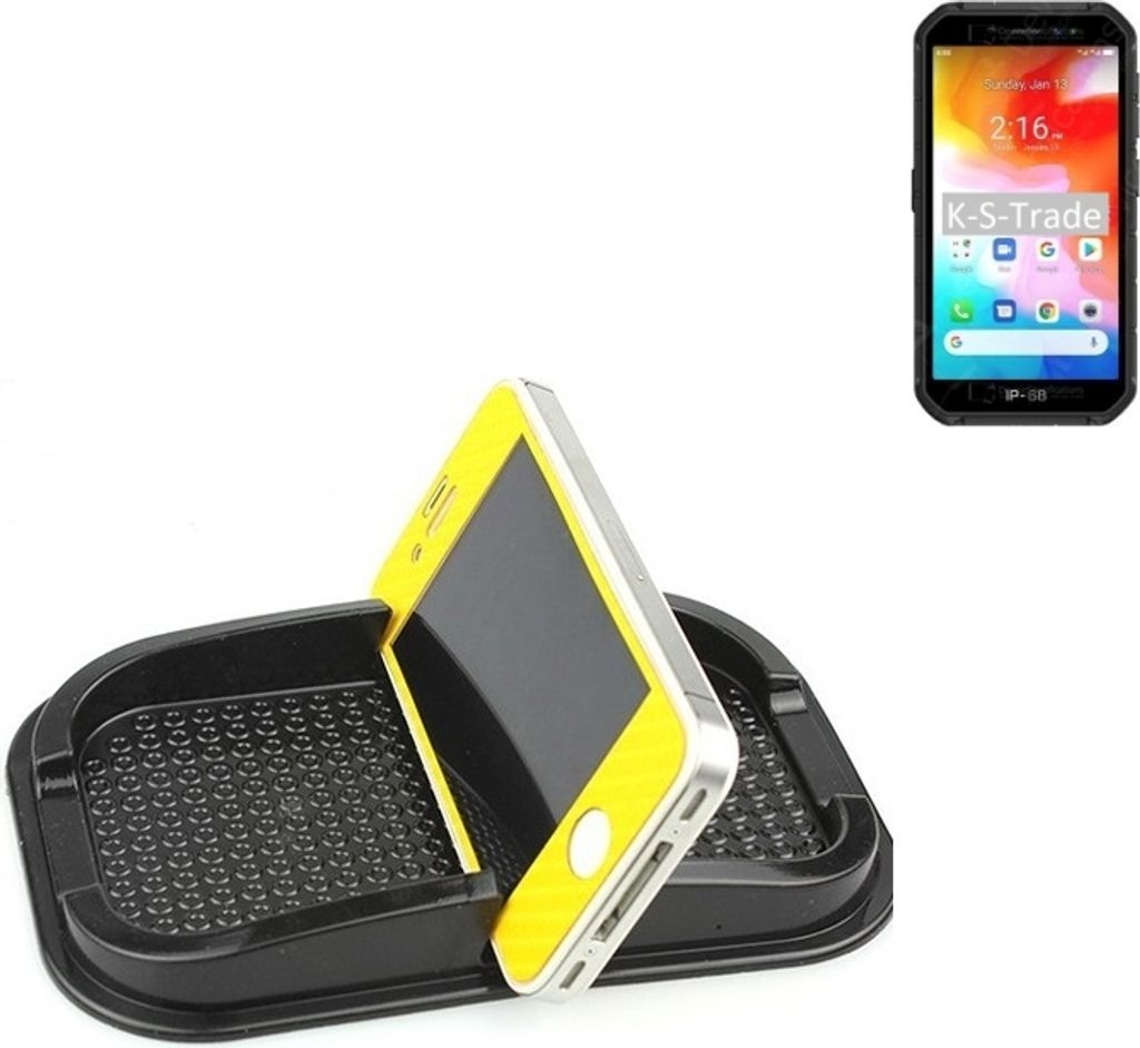 K-S-Trade Auto Anti Rutsch Matte Smartphone-Halter kompatibel mit Ulefone Armor X7 Haft Pad Armaturenbrett Handy-Halterung Silikon