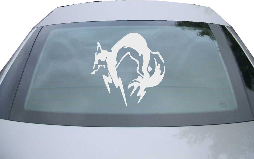 Indigos UG - Aufkleber Heckscheibe & Motorklappe DE2187 - silber - 600x600 mm - Fox Hound - Auto Scheiben Fenster Heckklappe Tuning Racing JDM - Di...