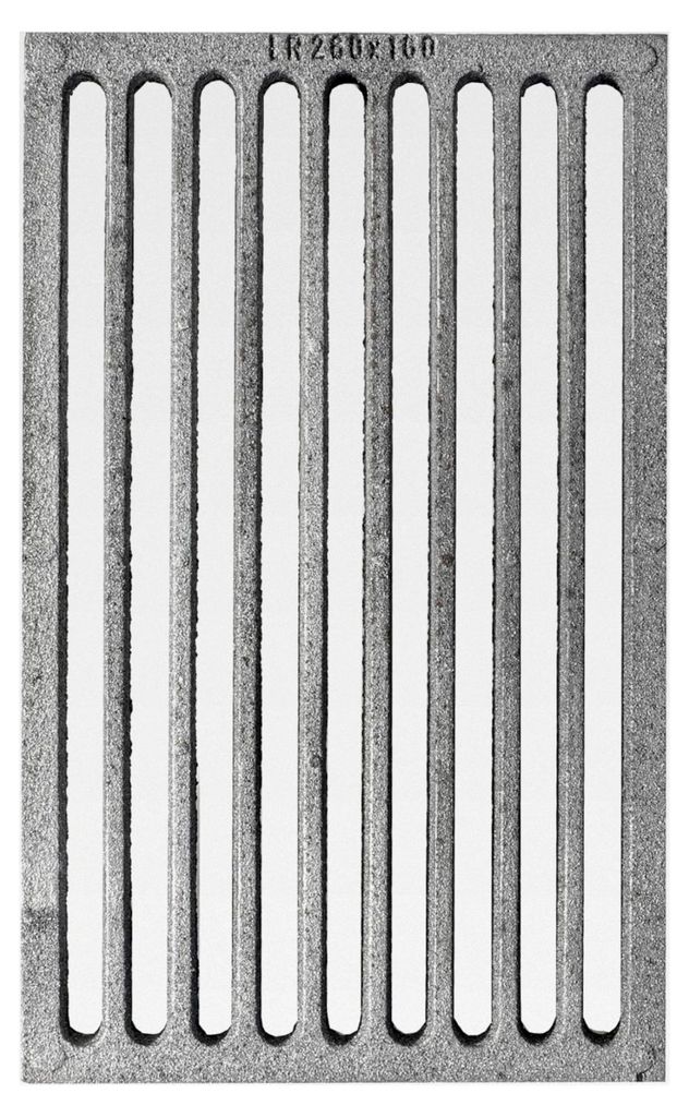 Kaminrost aus Gusseisen 26x16 cm - Ascherost für Kaminofen - Feuerrost - Robustes Gusseisen Gitter - mit Rippen - Rechteckiger Kaminofen Rost