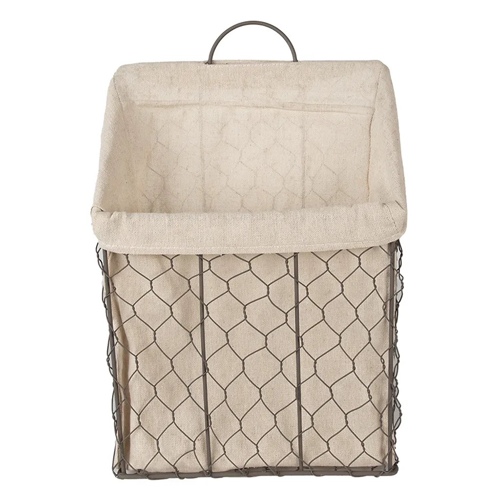 Panier de Rangement Mural en Fer 37cm pour une Déco Style Campagne