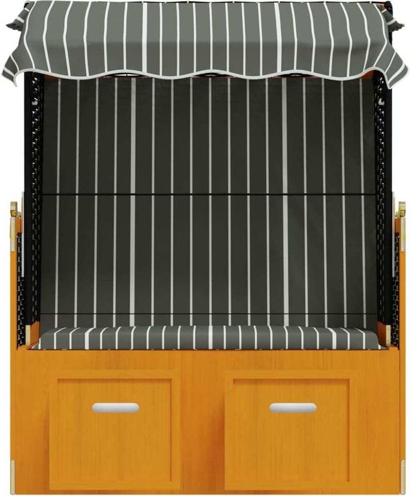 vidaXL Strandkorb mit Dach Poly Rattan und Massivholz Produktbild 5