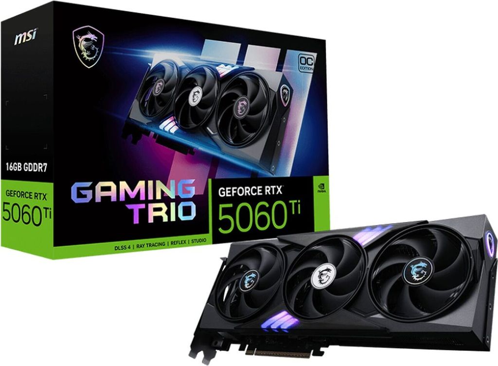 MSI GeForce RTX 5060 Ti GAMING TRIO OC 16G, Grafikkarte, (DLSS 4, 3x
