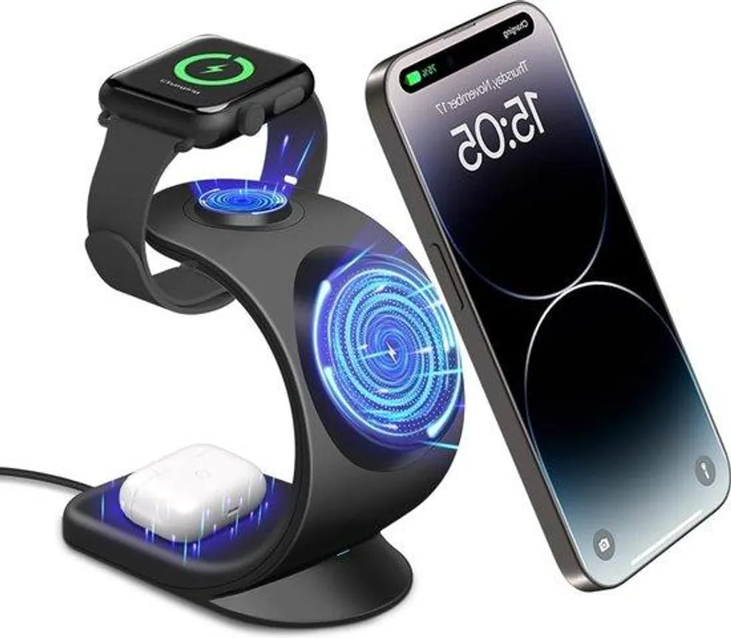 Chargeur magnétique 20W iPhone pour bureau et table de chevet - Noir