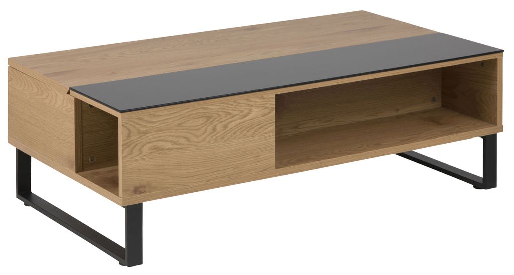 Table basse « Azalea » en noir, MDF, acier - 110 x 35 x 60 Image du produit 