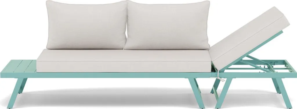 Canapé de Jardin 3 Places Isadora Modulable Coloris Vert avec Coussins
