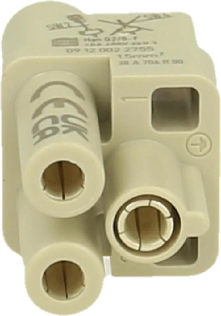 Insert HARTING Han Q2/0 40 A raccordement axial à vis haute tension