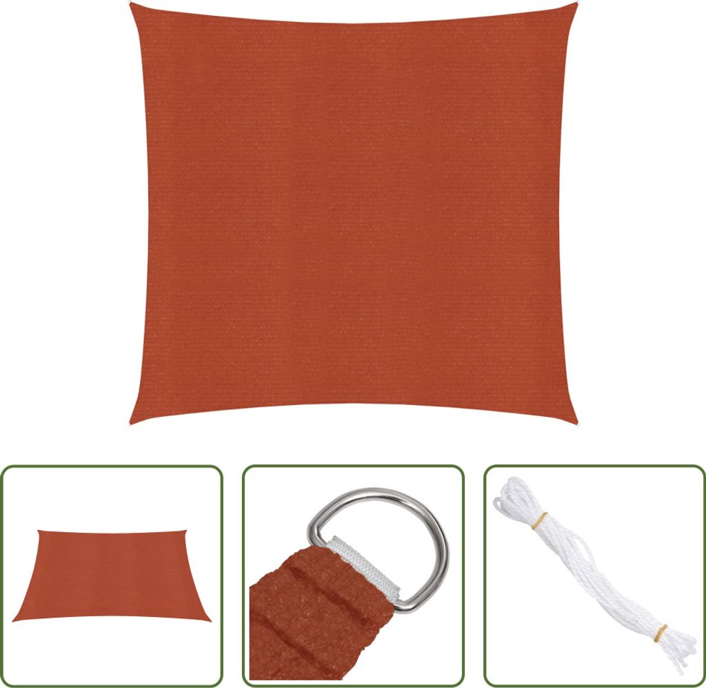 The Living Store Sonnensegel 160 g/m² Quadratisch Terrakottarot 4,5x4,5 m HDPE