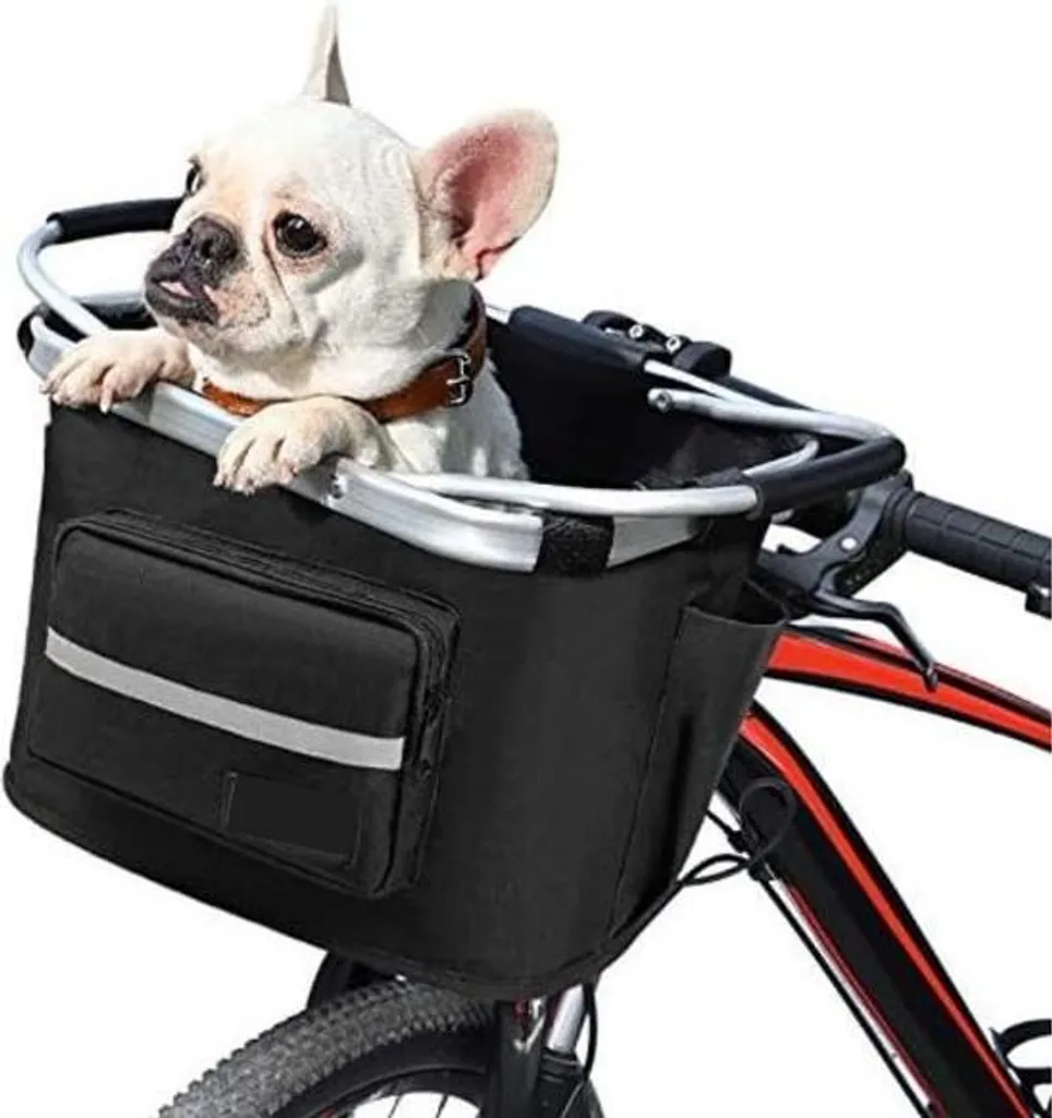 Panier Vélo Chien à l'Avant en Tissu Oxford - Sac Transport pour Animaux