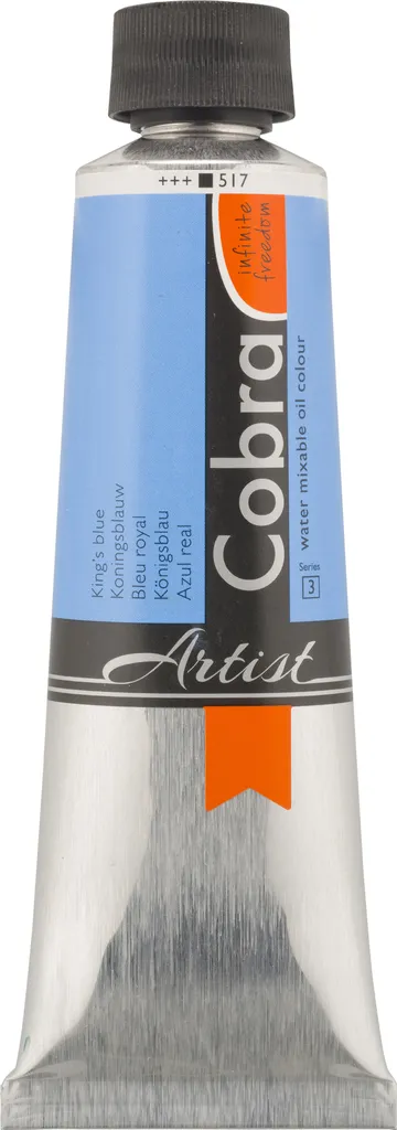 Tube d'huile Cobra Artist 150ml Bleu roi 517 sans solvant et onctueuse