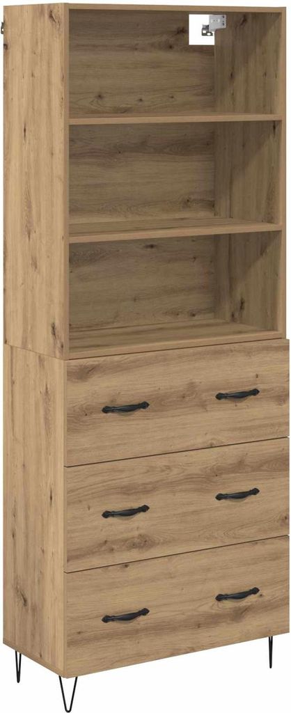 Highboard mit Schubladen 2 pcs Artisan-Eiche Holzwerkstoff