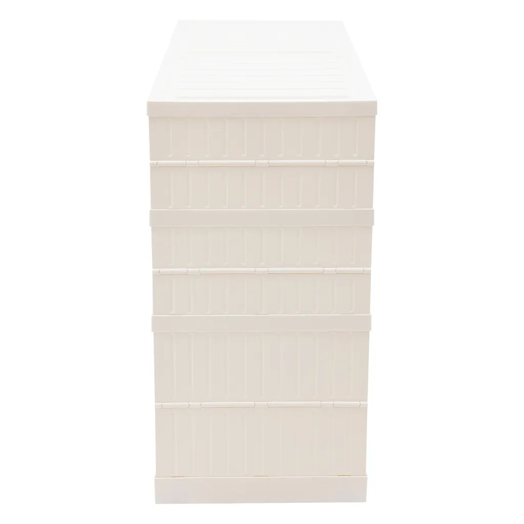 Boîte de rangement à chaussures pliable 3 étages blanc gain de place - 5
