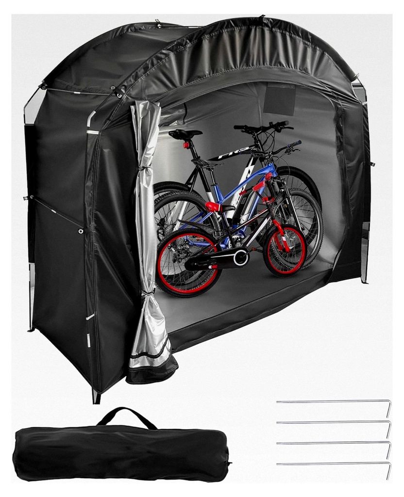 Wasserdichtes Fahrradzelt Tragbar Camping Beistellzelt Fahrrad Garage Gerätezelt Outdoor Fahrradabdeckung Gartenzelt für Fahrräder Motorräder G...