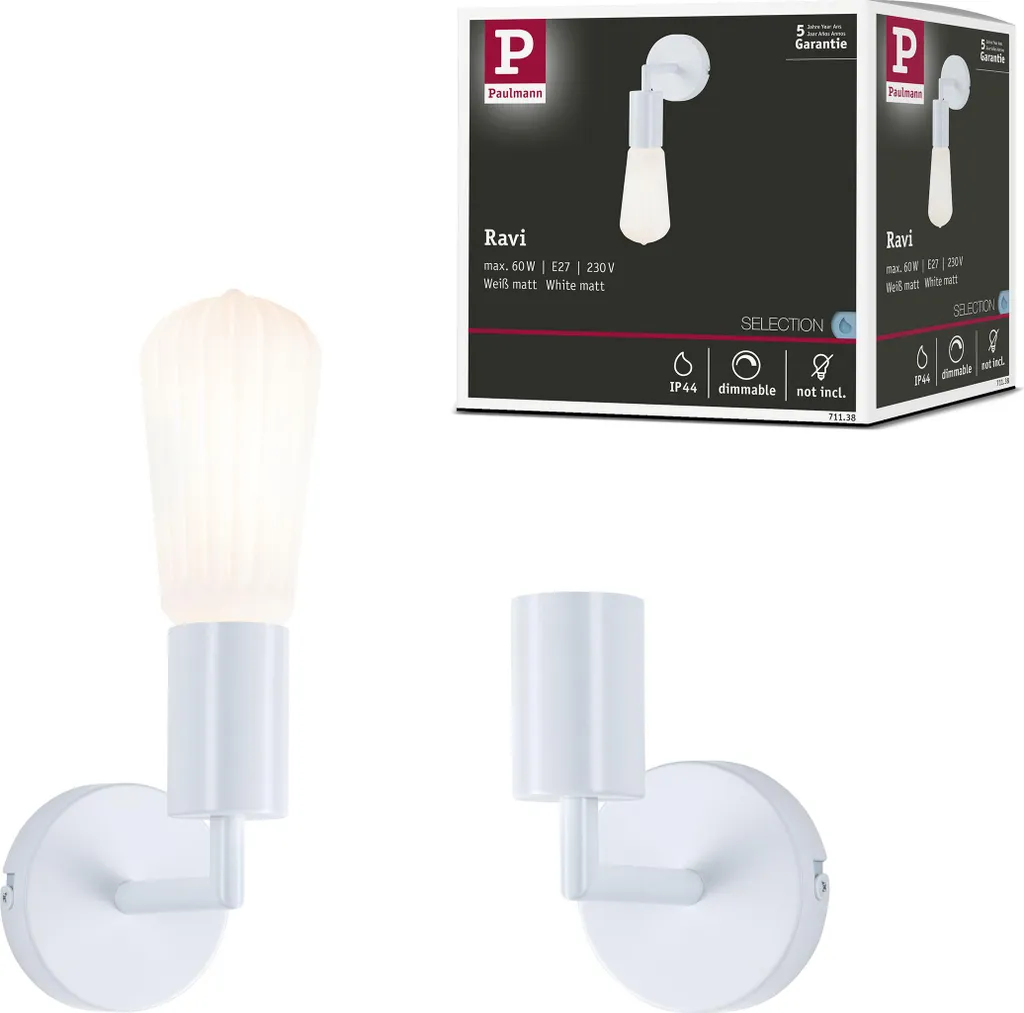 Lampada Parete Paulmann Ravi E27 IP44 | Qualità Tedesca per la tua Casa