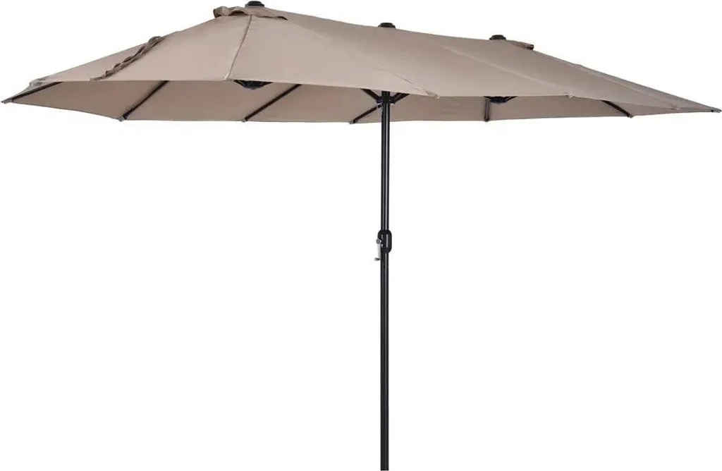Parasol pour Terrasse et Café - Format Double XL Marron Protection UV