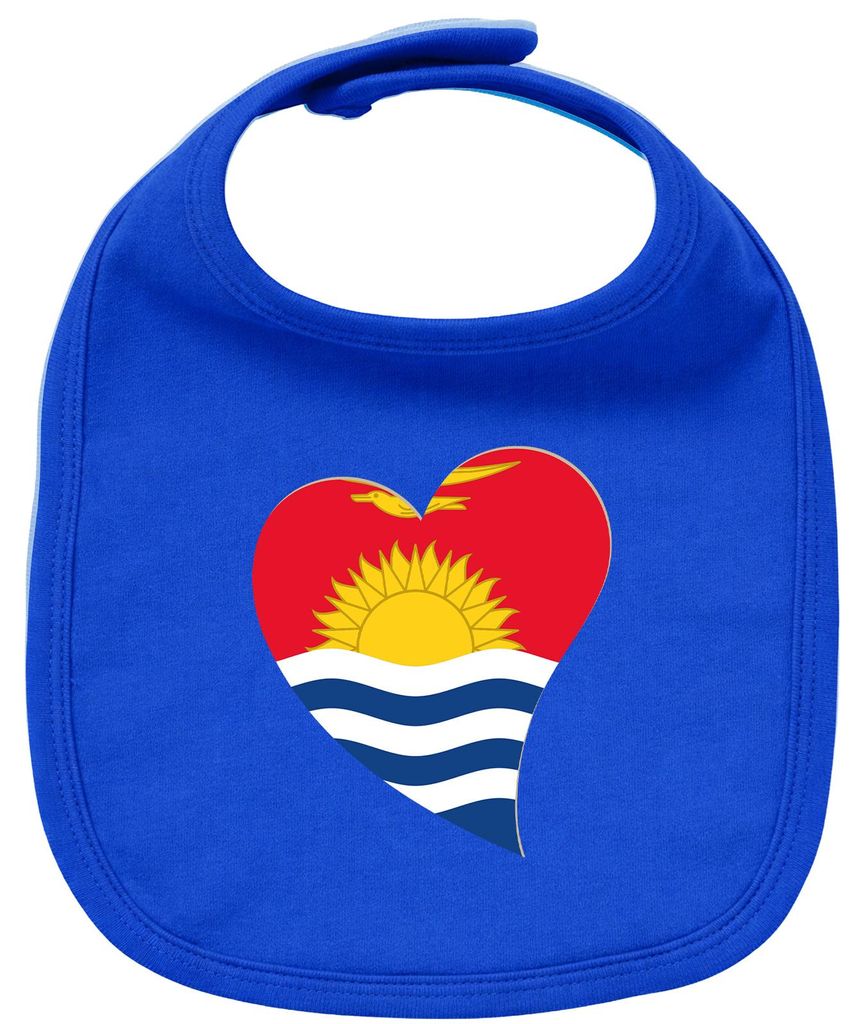 Huuraa Baby Lätzchen Kiribati Flagge Herz Royal Blue Klettverschluss Baumwolle Latz Geschenkidee