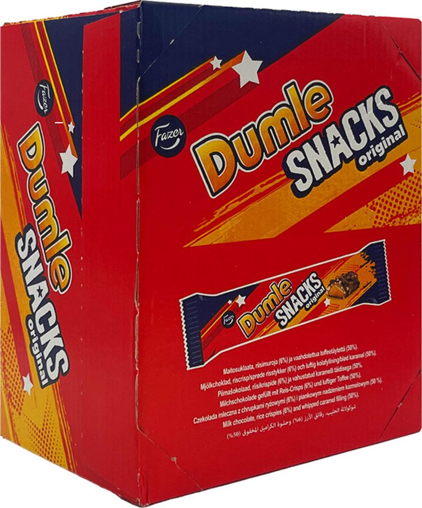 Fazer Dumle Snacks Original Schokoriegel 25x 40g Produktbild 