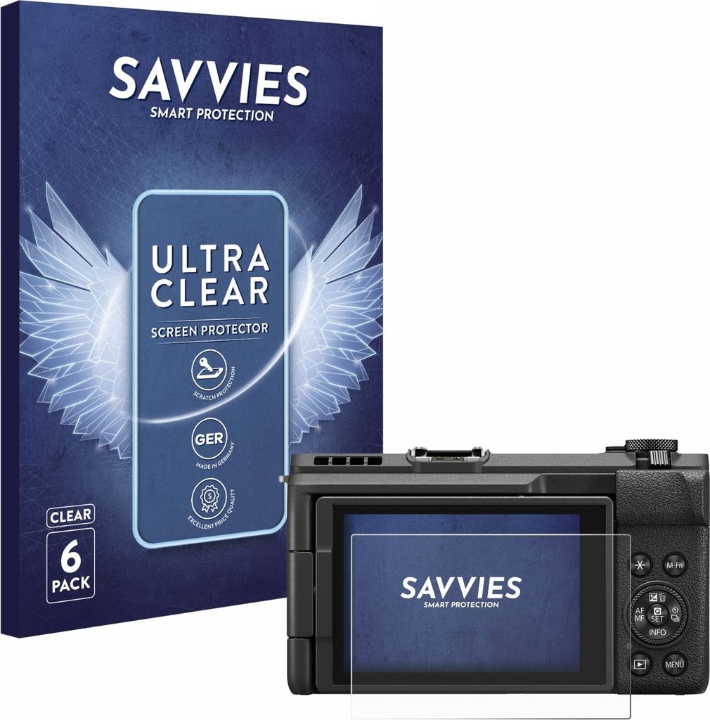 6x Für Canon PowerShot V1 Schutzfolie Savvies Displayschutz Display Schutz Folie Klar Transparent
