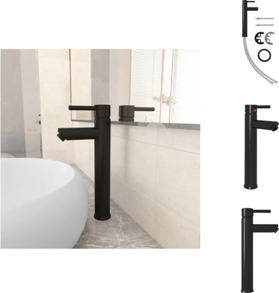 Miscelatore Lavabo Bagno vidaXL Nero 12x30 cm | Facile da Pulire