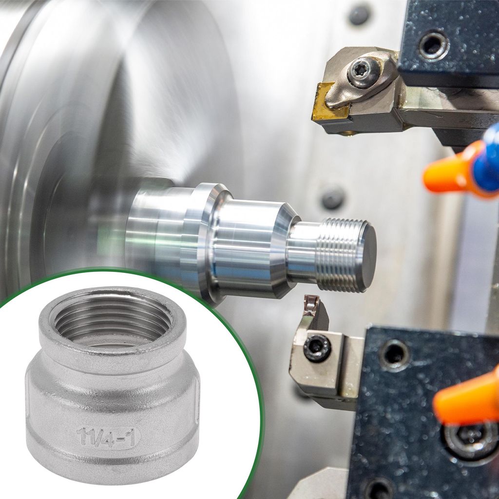 304 Edelstahl Rohrverbinder 1.2"*1"BSPT (41mm*32mm) Reduzierendes Gussrohr Adapterstück Weiblich 1 Stück