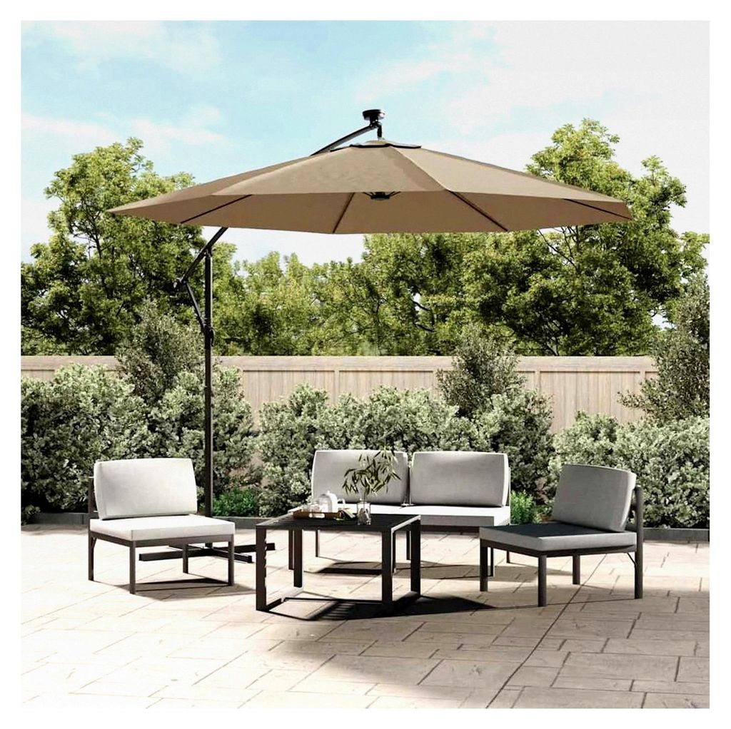 Sonnenschirmhülle Taupe 350 cm, 8 Streben, für Ampelschirme