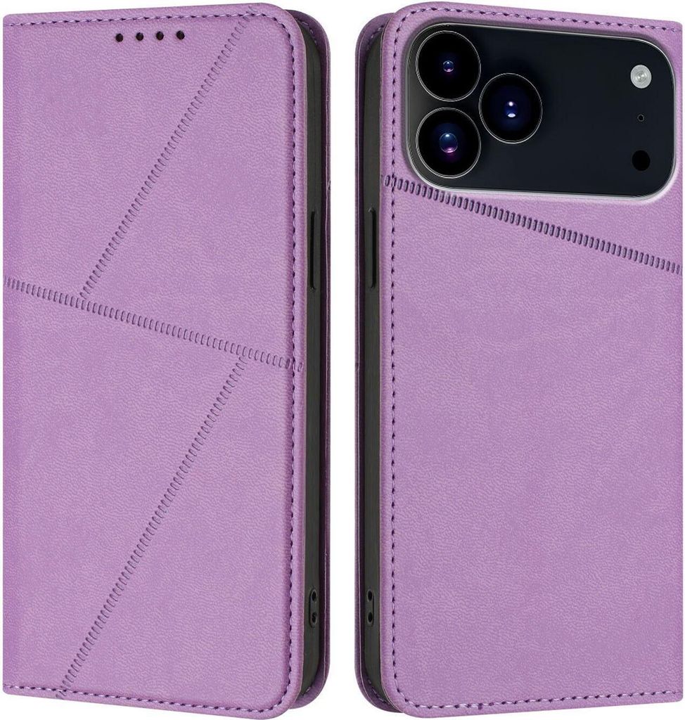 Mobigear Frosted Flip iPhone 17 Pro Max Hülle Klapphülle Geldbörse - Lila
