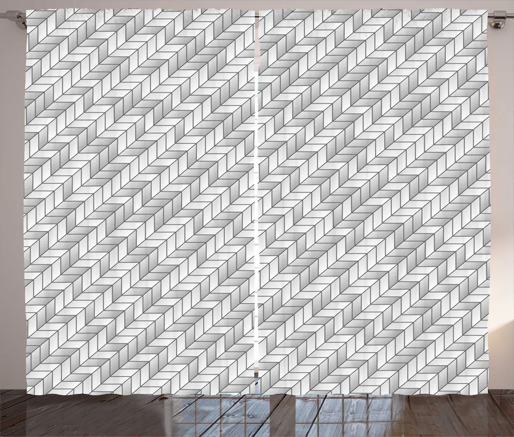 Rideaux Universels de Salon Style Rustique Neutre 280 x 225 cm en Gris