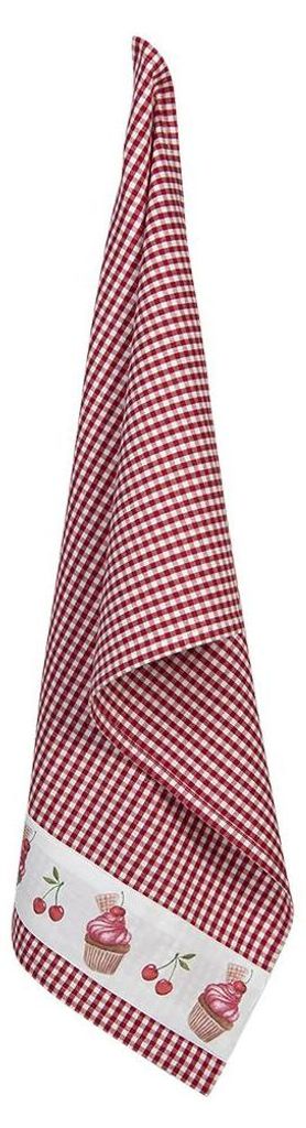 Clayre & Eef Geschirrtuch 50x70 cm Rot Weiß Baumwolle Produktbild 