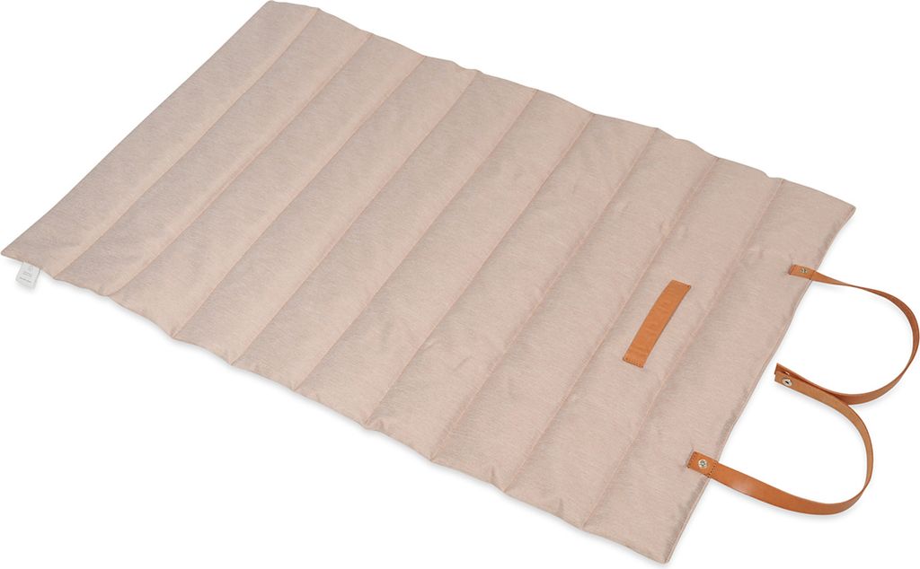 NYVI Hunde Reisedecke NYVIPet Luna 100x60 cm Beige - Wasserabweisend, Maschinenwaschbar, Rollbar, mit Griff - Hundematte Reisebett Für Kleine & Mi...