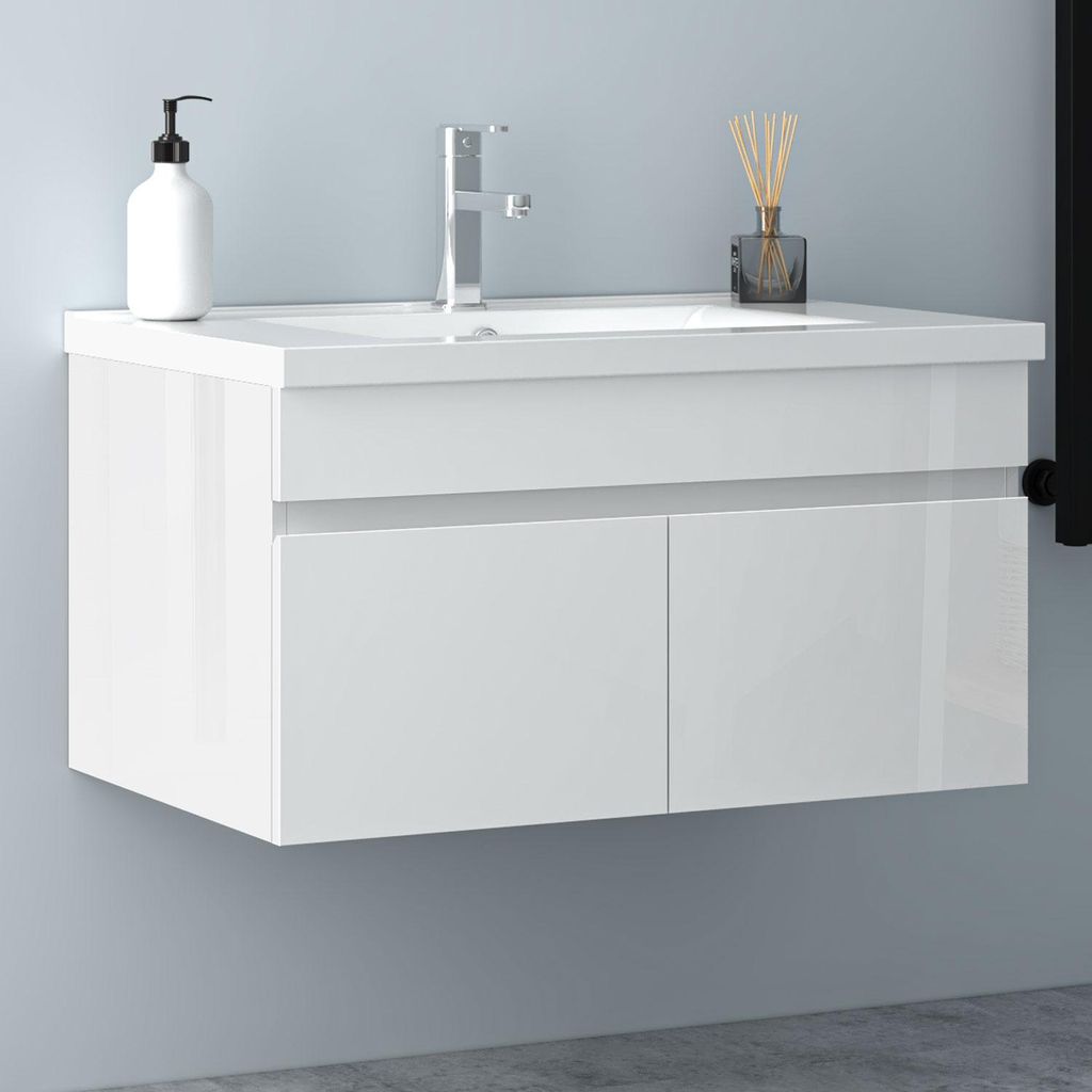 Waschtisch mit Unterschrank 80cm BERGEN Badmöbel Set Produktbild 