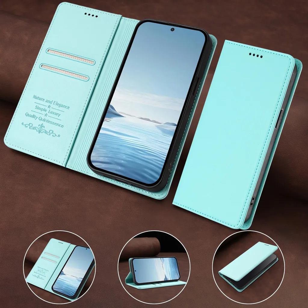 Custodia per Honor 90 Lite in pelle con funzione di supporto verde