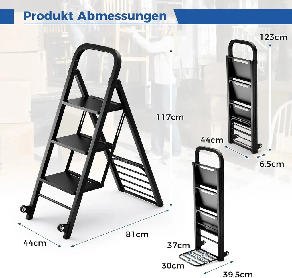 Diable escabeau pliable 2 en 1 : gagnez de la place et soulevez 250 kg - 6