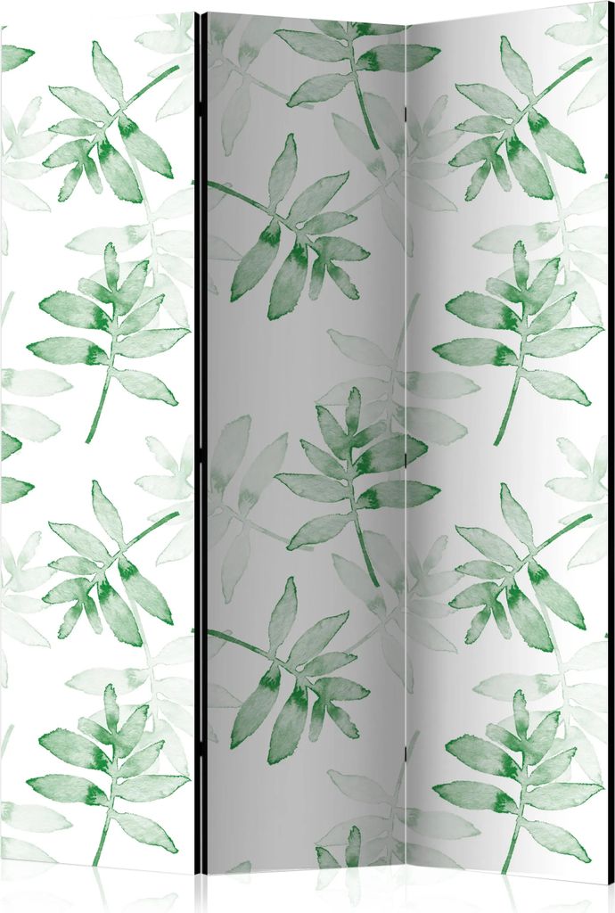 3-teiliger Einseitiger Vlies Paravent - Watercolour Branches 135x172 cm Blätter b-B-0319-z-b