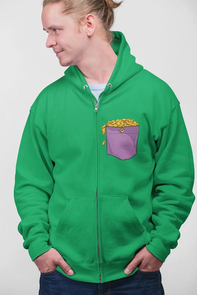 D&B Unisex Hoodie ZIPPO00014 Golden Coins Grün-Größe 2XL