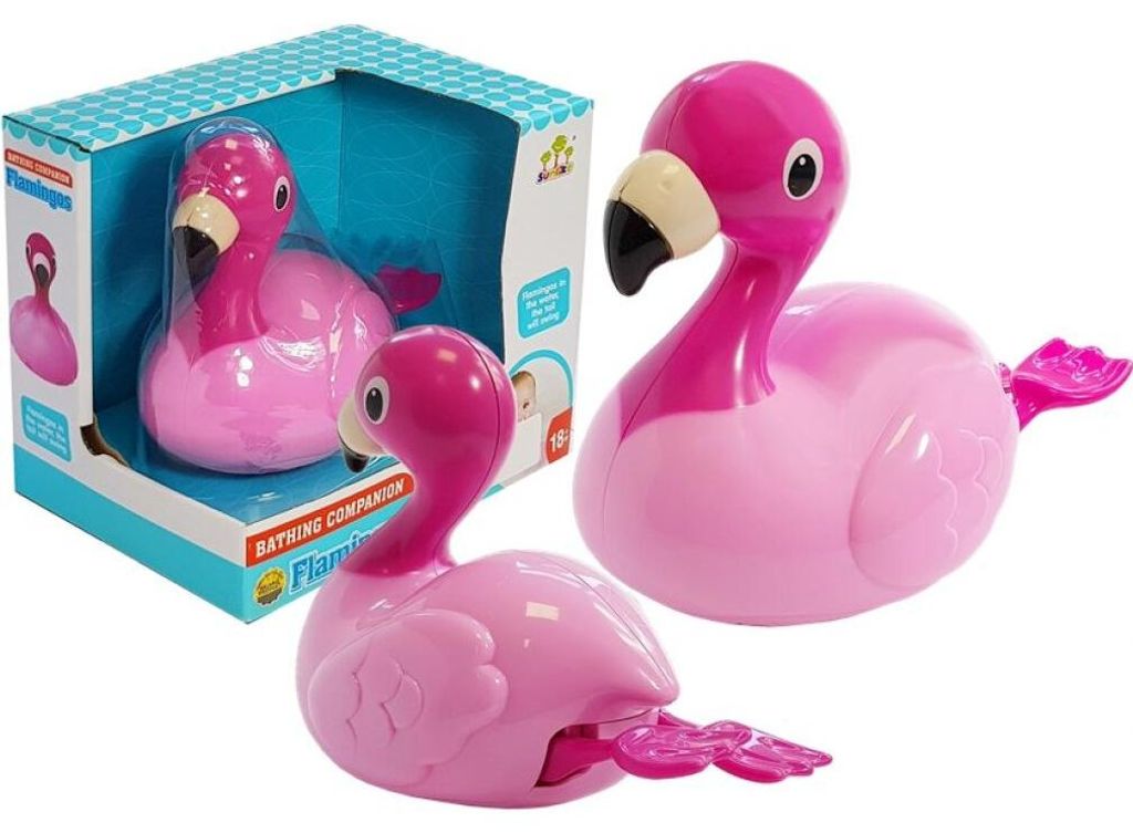 Leantoys Badeflamingo schwimmt auf dem Wasser Produktbild 