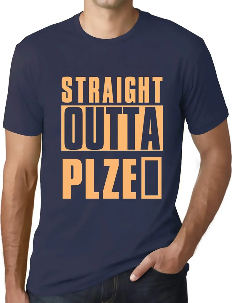 Herren Grafik T-Shirt Straight Outta Plzeň Öko-Verantwortlich Vintage Jahrgang Kurzarm Lustige Druck Geburtstag Geschenk Mann