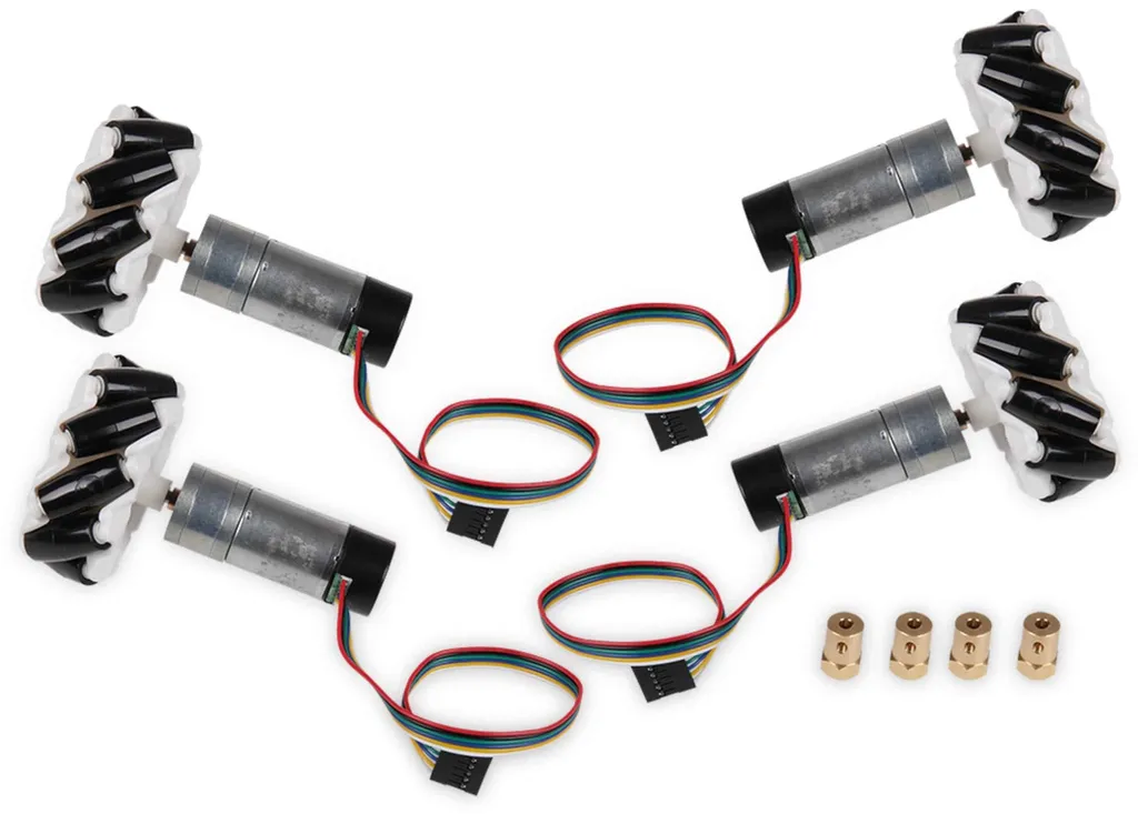 Moteur CC Joy-it com-motor06 Haute Adhérence avec Roue en Gomme Souple