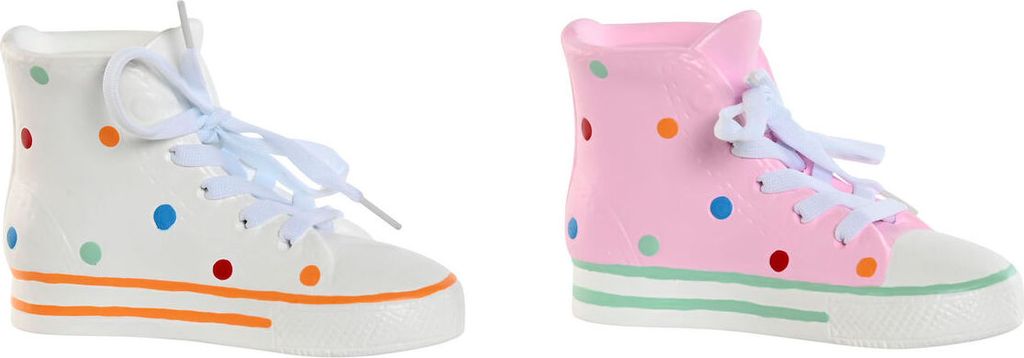 Sparbüchse Home ESPRIT Steingut Hausschuhe 18 X 7 X 10 cm (2 Stück)