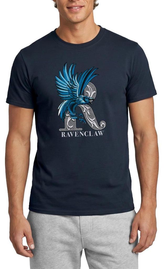 Spreadshirt Harry Potter Ravenclaw Silver Monochrom Männer T-Shirt, XXL, Navy