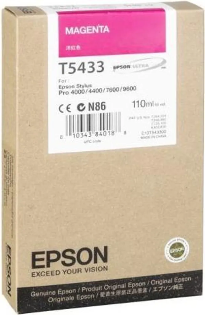 Epson T5433 Magenta 110ml : Évitez les Buses Bouchées sur votre Traceur