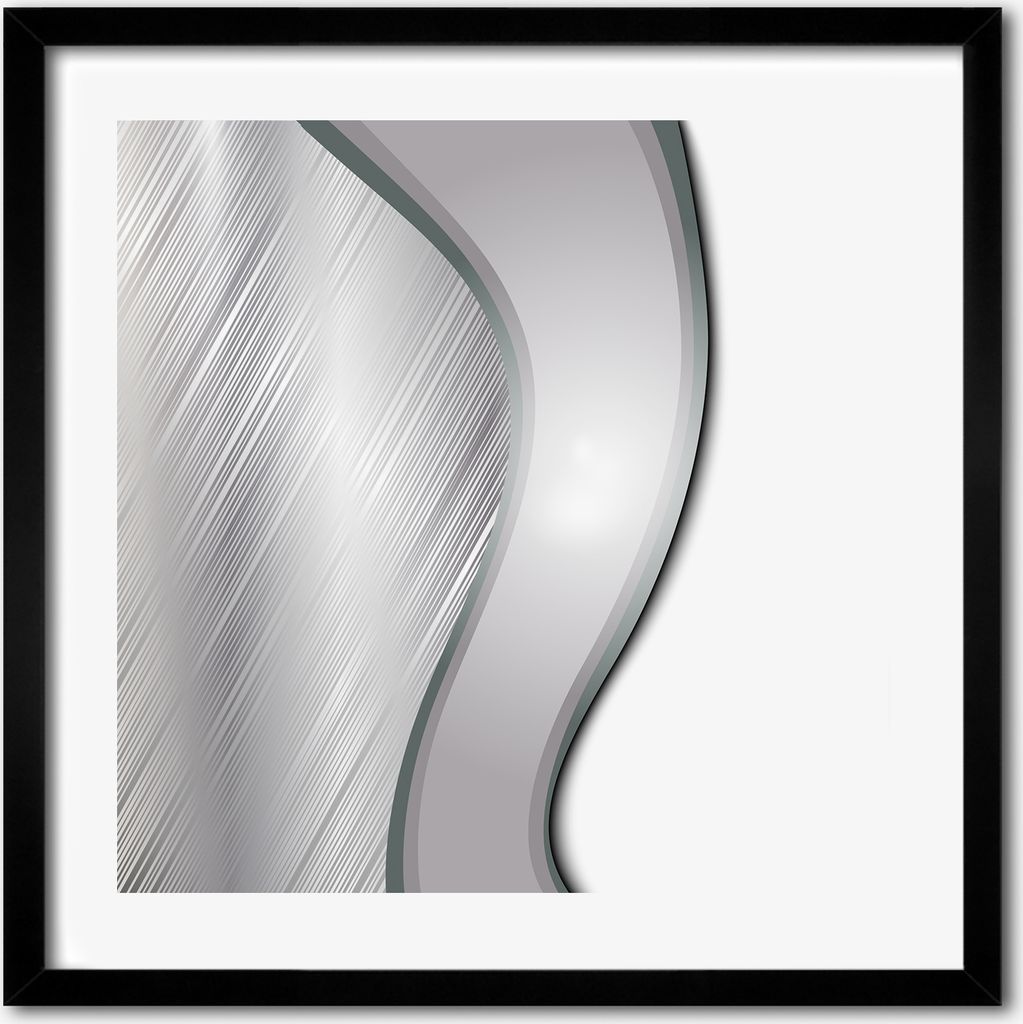 Bild - 50 cm x 50 cm - MDF - Rahmen, Wandkunst - Metall Abstraktion