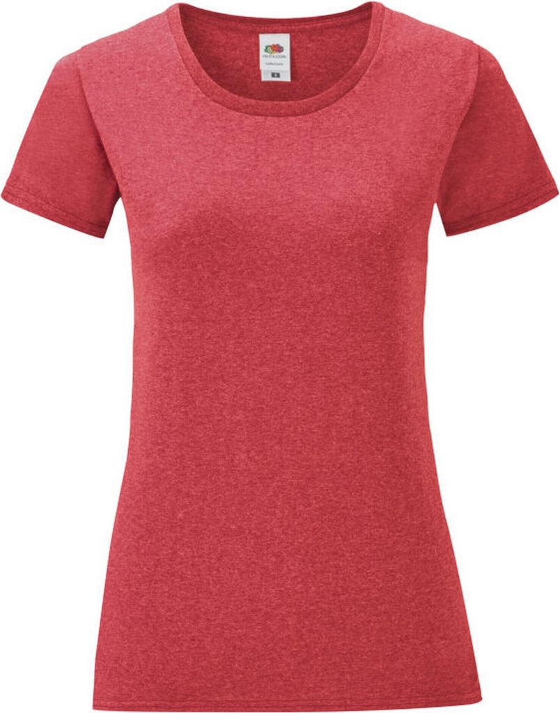 Fruit of the Loom - "Iconic" T-Shirt für Damen BC4799 (XL) (Rot meliert)