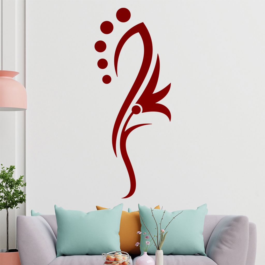 Blume - Linien Punkte Wandtattoo in 6 Größen - Wandaufkleber Wall Sticker - Dekoration, Küche, Wohnzimmer, Schlafzimmer, Badezimmer