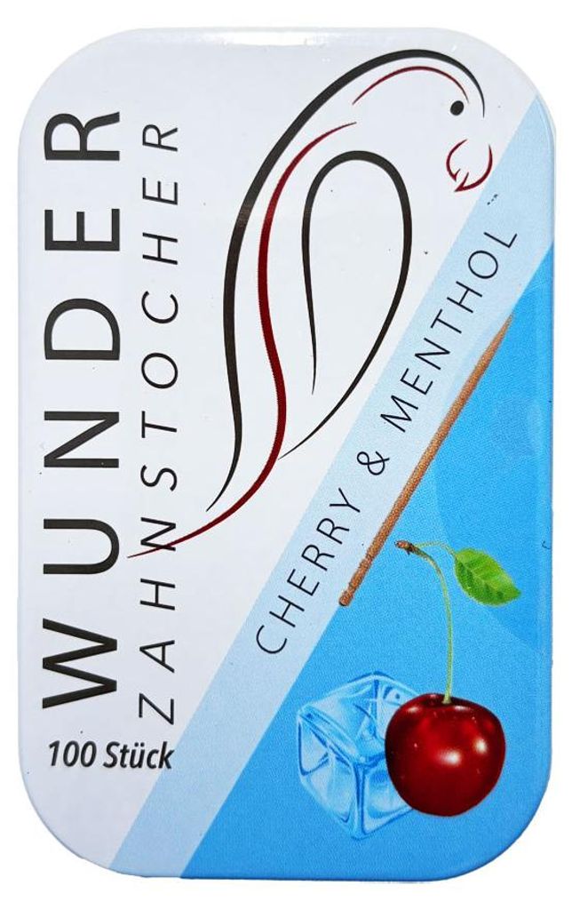 WUNDER Zahnstocher CHERRY & MENTHOL Dose 100 Stück Produktbild 